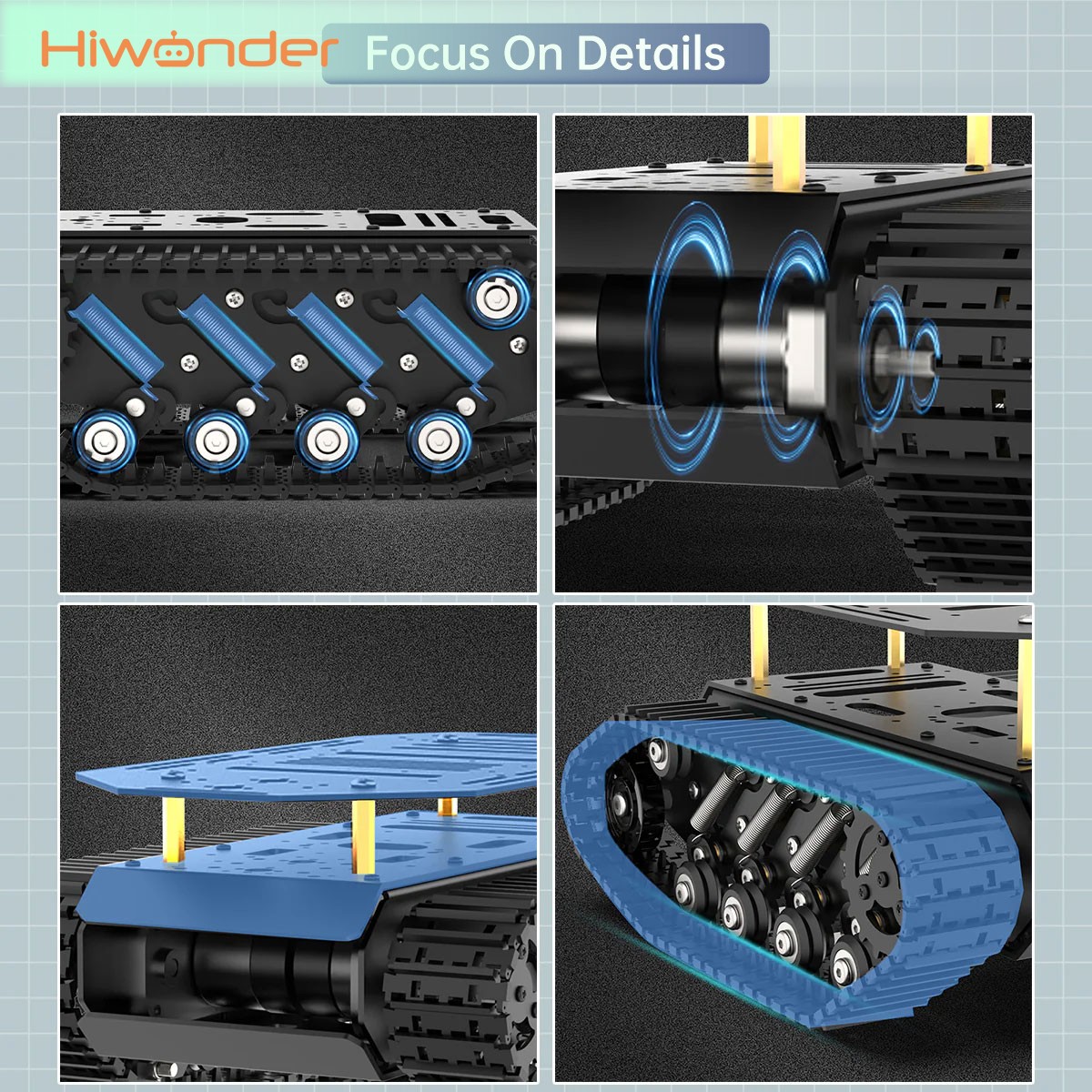 هيكل روبوت دبابة مجنزرة من Hiw - مراجعة Tracked Robot Chassis وسعره